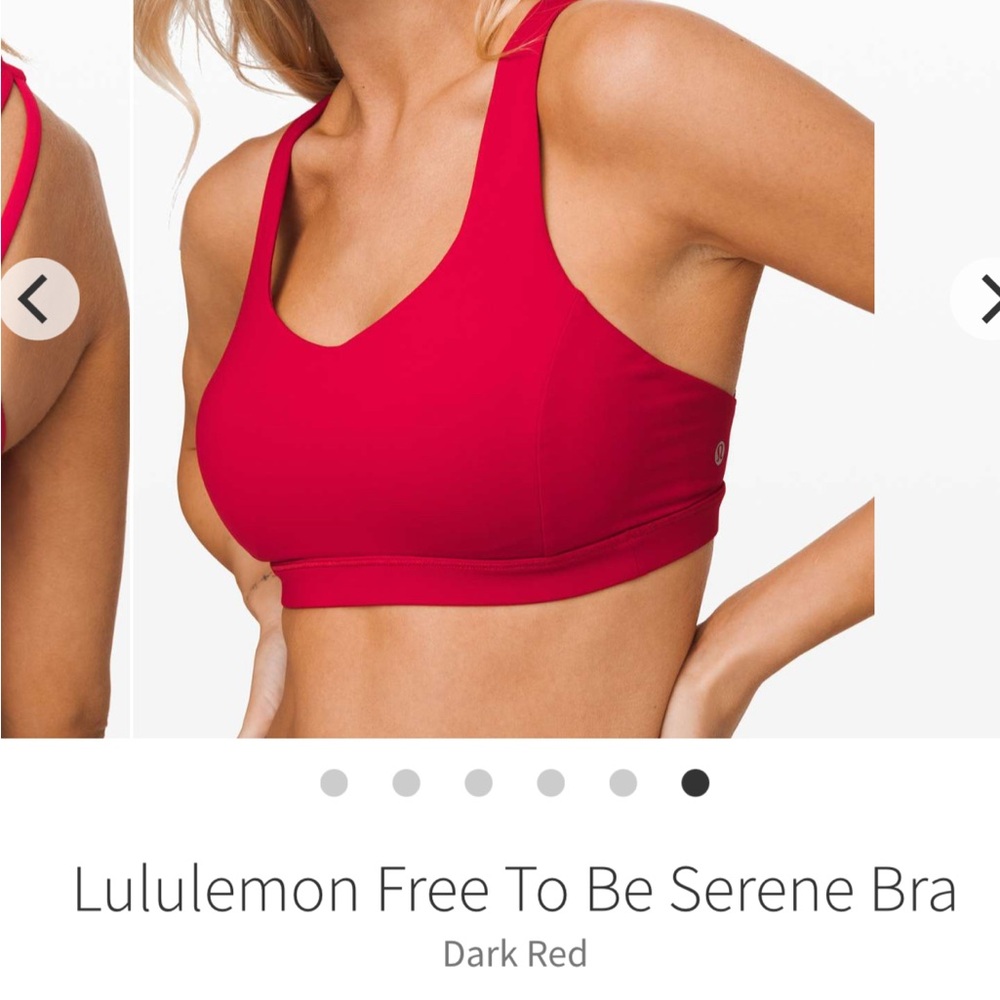 SOLD Lululemon rare lunar dark red free to be serene sports bra size 8
